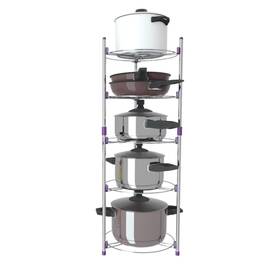 Cocoarm Vqebigd8pr Cookware Stand 5 Tiers Round Shelf Storage Tower For Home Kitchen Pans Pots S