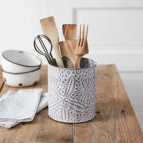 370677 Colonial Tin Works Starfish Stamped Metal Utensil Holder Sea Life Kitchen Decor 370677 Colonial Tin Works Starfish Stamped Metal Utensil Holder Sea Life Kitchen Decor