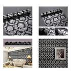 Comin18ju087753 Shelf Liners Silver Damask Contact Paper Decorative Black 713458570116