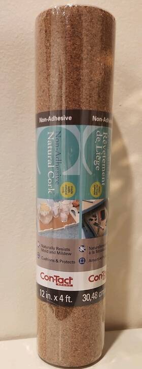 04f-c6410-06ec Con-tact Narural Cork Roll Non-adhesive Multi-purpose Shelf Liner 12in X 4in New