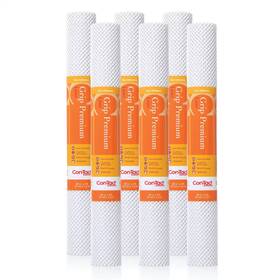 04f-c6o52-06 Con-tact Premium Grip 20 Inch X 4 Ft. White Shelf Liner 6-rolls Foldable