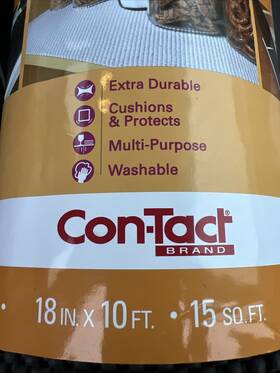 18inx10 Con-tact 790444027250 New Brand Grip Premium Non-adhesive Shelf Liner - Black