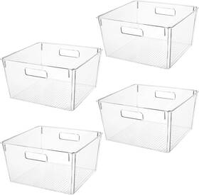 Control Kitchen 797725592223 Extra Large Clear Plastic Storage Bins Perfect For Organization Or P