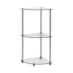 Designs2go Convenience Concepts 157006 Classic Glass 3-tier Corner Shelf 13.75 Inch - Mo