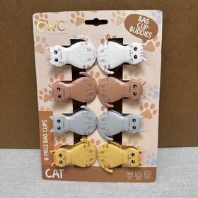 Cc051g Cook With Color Cwc Bag Clip Buddies Cat Set Of 8 White7290167 Brown Gray Yellow