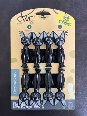 Cook With Color Cwc 729016580374 Black Cat Bag Clip Buddies 8 Bpa Free Clips Meow Sealed