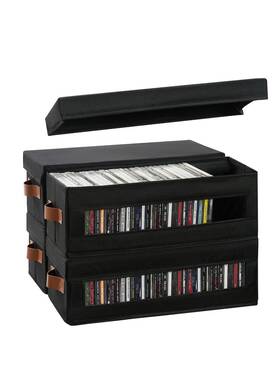 Cd-01bk Coorganisers 4 Packs Cd Storage Box With Visible Window Stackable Case Holder Dus
