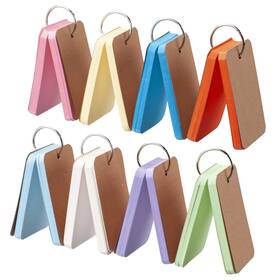 0926001 Coowayze Blank Index Cards With Ring 8 Pack Colored Flash Small 8packs-8colors-b