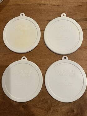 Corelle 682440195784 4 418-pc White 18 Oz Soup/cerela Bowl Lids Covers