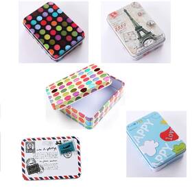 Ccbr891 Corner Cabin 5 Pack Metal Tins Box Containers 3.54 X 2.56 1.1 Inch Mini Portable Small