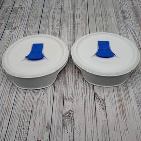 F-16-vpc Corningware Corning Ware Round 2 Replacement Lid Blue Vented 500 Ml French White
