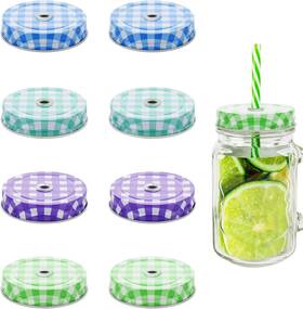 Cosmos 702646789478 8 Pcs Regular Mouth Mason Jar Lids Count Pack Of 1 Multicolor