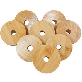 Coufce20230209-0203 Coufce Bamboo Jar Lids With Straw Hole 86mm /3.4 Inch 86mm/3.4 Light Brown