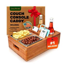 Cozy Heroes 046149662525 Couch Cup Holder Tray - Minimalistic Scandinavian Design Bamboo C... Fast Ship