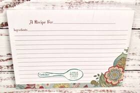 Q13-8959 Cr Gibson Large Recipe Cards Picadilly Blue Floral Raymond Waites 5 Inch X7 40 New