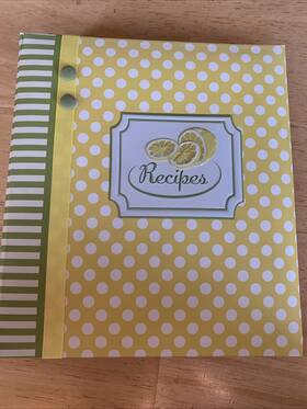 Qp12-11241 Cr Gibson C.r. Deluxe Recipe Binder - New Jessie Steele Lemon With Cards