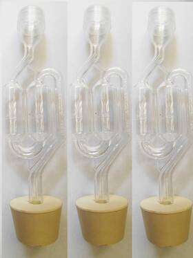4602x3.4616x3 Craft A Brew 3ct. - S-shape Airlock With #6.5 Stopper Set Of 4602x3.4616x3 Craft A Brew 3ct. - S-shape Airlock With #6.5 Stopper Set Of