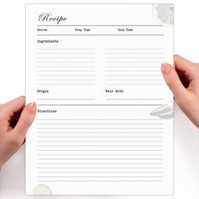 Craftsaints 745010258589 Full Size Recipe Pages 8.5x11ftft Double-sided Paper 25 Sheets No-smear Matte P