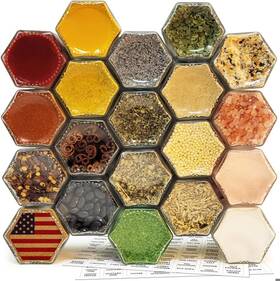 Chmsrjo202z Cross Homes 20 Set Magnetic Spice Jars For Refrigerator Hexagon 2 Ounces 2.0 Oz / Silver Chmsrjo202z Cross Homes 20 Set Magnetic Spice Jars For Refrigerator Hexagon 2 Ounces 2.0 Oz / Silver
