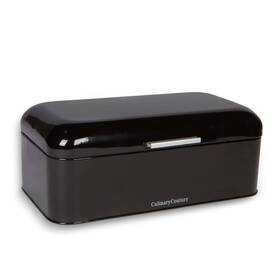 Culinary Couture 697111934708 Extra Large Black Bread Box For Kitchen Countertop - Holds 2
