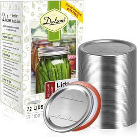 Cl-72 Dalzom 72pcs Canning Lids Regular 72 Bands Not Included Silver