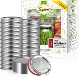 Rlb72 Dalzom 144pcs Canning Lids With Rings Regular Mouth Silver