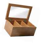 Danesco Natural Living Bamboo 3 Compartment Tea Box With Clear Lid 064081123003 Danesco Natural Living Bamboo 3 Compartment Tea Box With Clear Lid 064081123003