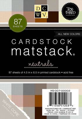 Ms-007-00002 Dcwv Cardstock Stack Match Makers Neutrals 87 Sheets 4-1/2 X 6-1/2 Inches