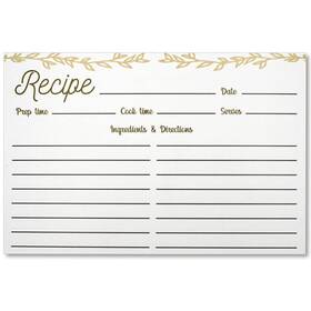 Dekali Designs 719992686001 50 Pack Rustic Floral Recipe Cards 4x6 Double Sided