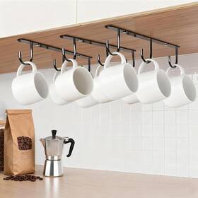 Depaotlux 797417888795 2pk Black Under Cabinet Mug Hooks Adhesive/screw 2 Way Install