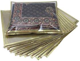 1l-wtub-wekr Desi Pitaara Set Of 10 Pc Transparent Saree Covers/saree Bags/storage Bags/clothes Covers