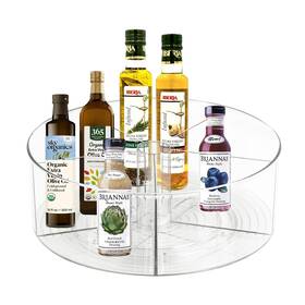 Drx001 Dezzer Large Lazy Susan Rotating Turntable Organizer With 5 Dividers - For Kitchen