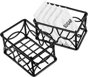 Da1us-l0002 Dlugopis 2 Pieces Black Metal Sugar Packet Holder Tea Bag Pcs