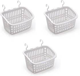 Doirp-jrf-21111501 Doitxue 3pcs Plastic Hanging Baskets For Shower Rectangle 10.6inches Grey