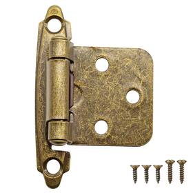 Du-hing-qt6p Donanim 1/2 Inch Overlay Kitchen Cabinet Door Hinges Antique Brass 6 Pack 3 Pairs Self