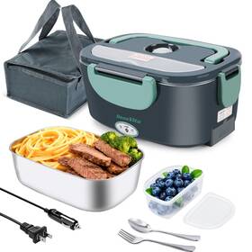Aby-318 Dosevita Electric Lunch Box For Adults 80w Heated 1.5l Stainless Steel Con