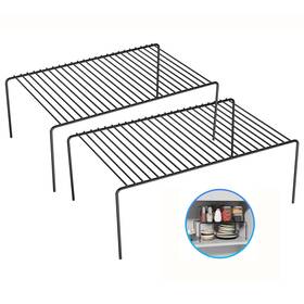 Dpzm-l0271x2h Dpzm Large 15.7 X 9.4 Inch Black Cabinet Storage Shelf Rack Set Of 2 Rustproof Me