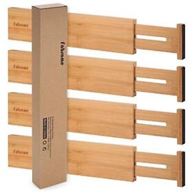 Drawer Dividers Pack Of 4 Adjustable Bamboo Clothing Organizers