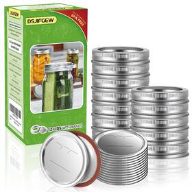 Dsjifgew-wmcl-12 Dsjifgew Wide Mouth Canning Lids 24 Counts - Rings Silver