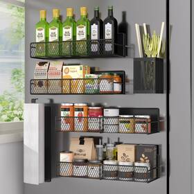 Hm5219 Dtuqyx Magnetic Spice Rack For Refrigerator 6 Pack 100% Metal Strong Magnet Shelf B Hm5219 Dtuqyx Magnetic Spice Rack For Refrigerator 6 Pack 100% Metal Strong Magnet Shelf B