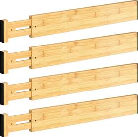 Nx-4p-l-ctgb Ducoo 4 Pcs Drawer Divider 17 Inch -22 Adjustable Bamboo Dividers Organizers E