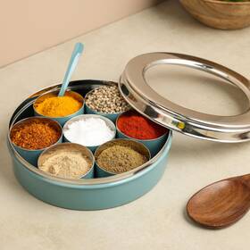 Dudki 713937228064 Homes Stainless Steel Masala Dabba Masaladani Spice Box For Kitchen Masal