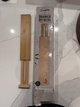 X002fiiea27 Durave Adjustable Bamboo Drawer Dividers 6 Pack Pure Natural