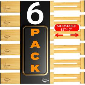 Durawe Company 593085005173 Adjustable Bamboo Drawer Dividers Organizers Expandable 12-16 Inch Kitchen Draw