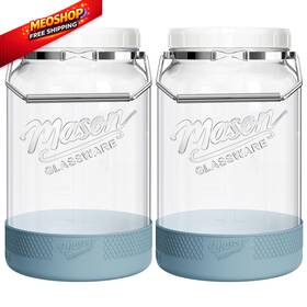 Dwbligt 765123108834 1 Gallon Glass Jar With Lid 2 Pack Large Wide Mouth Clear