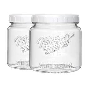 Dwbligt 765123109091 2 Pack Glass Jar With Lid Half Gallon Mason Wide 64 Oz Clear
