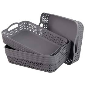 Dynkona 769891064309 6 Packs Office Paper Tray A4 Shallow Storage Basket Trays Grey Large Dynkona 769891064309 6 Packs Office Paper Tray A4 Shallow Storage Basket Trays Grey Large