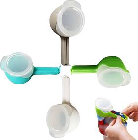 Sz-028-fengkoujia Dzhpsrsz 4pack Bag Clip Storage Home Food Small Green And White Andgray Blue
