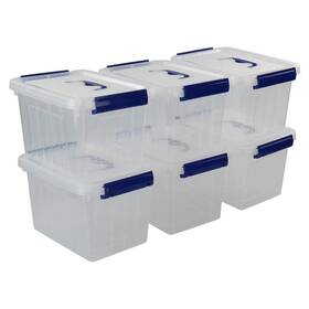 Eagrye 711202513990 6 Quart Plastic Storage Latch Box 6-pack Clear Bin With Handle L Eagrye 711202513990 6 Quart Plastic Storage Latch Box 6-pack Clear Bin With Handle L