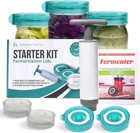 Easy Fermenter 680699479730 Fermentation Starter Set Includes 3 Airlock Lids And Glass We Easy Fermenter 680699479730 Fermentation Starter Set Includes 3 Airlock Lids And Glass We